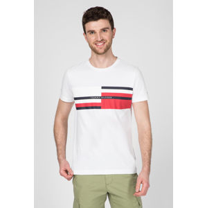 Tommy Hilfiger pánské bílé tričko Abstract - XL (YBR)